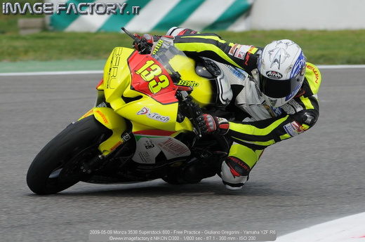2009-05-09 Monza 3538 Superstock 600 - Free Practice - Giuliano Gregorini - Yamaha YZF R6